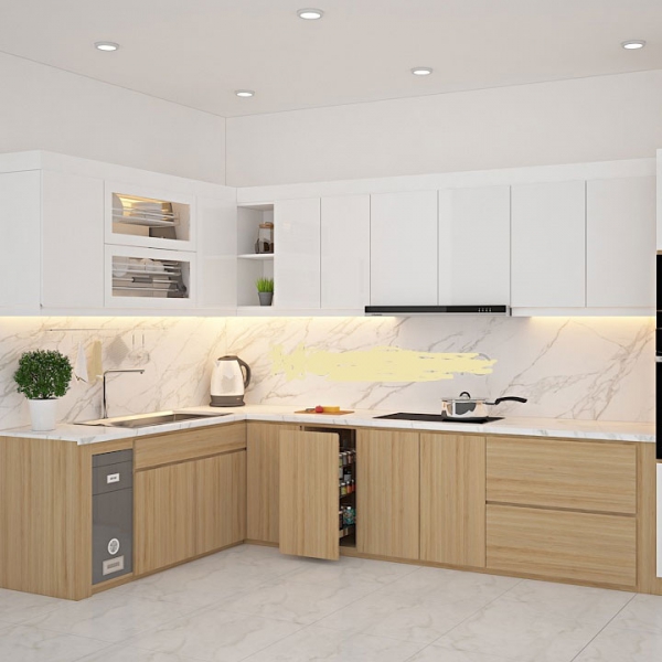 KỆ TỦ BẾP THÙNG MELAMINE,CÁNH MELAMINE